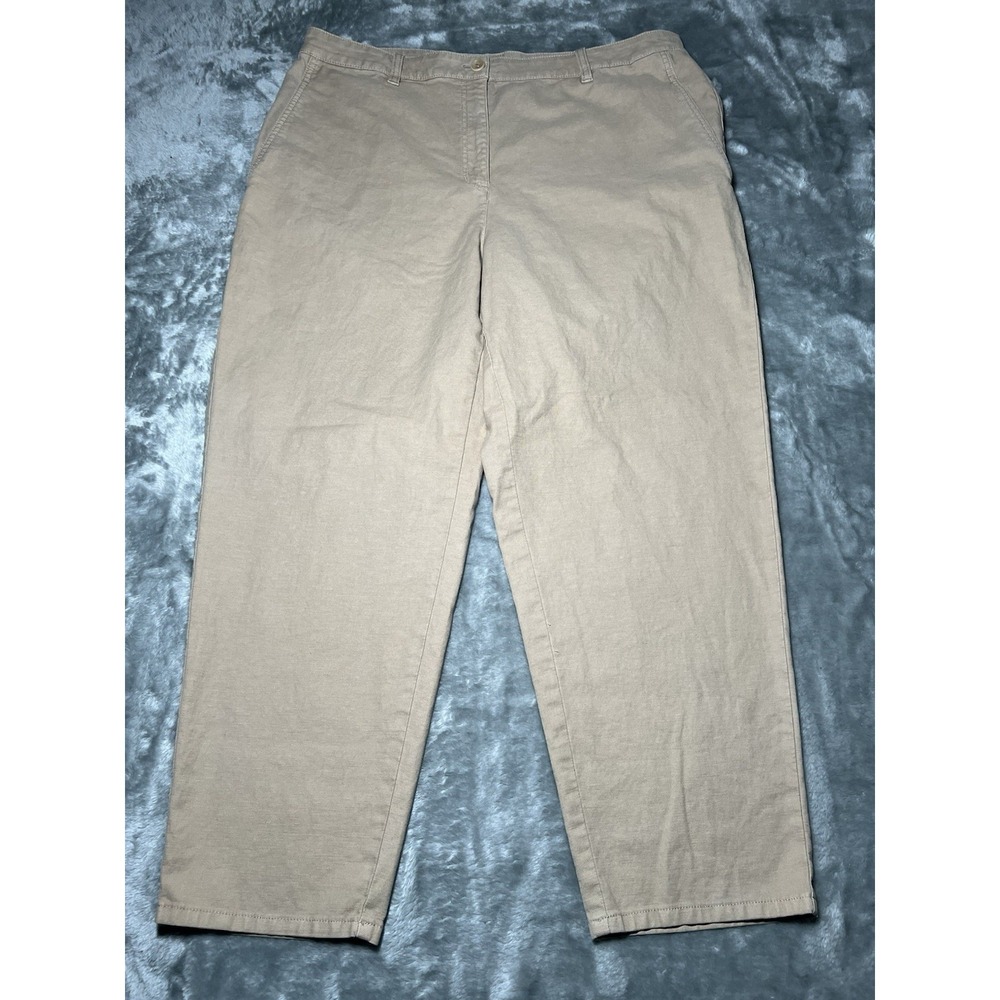 Eileen Fisher Pants Women Size 16 Wide Leg Beige Tan Preppy
